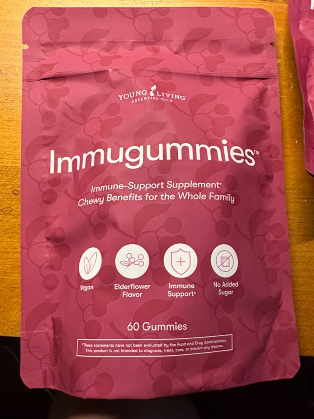 Young Living Immugummies Elderflower Flavor Pink Pack